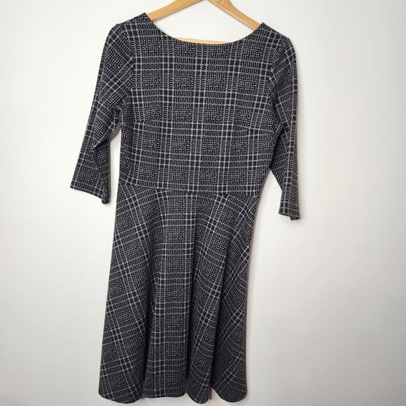 Leota Fit & Flare Midi Plaid Dress Size L - Picture 4 of 13